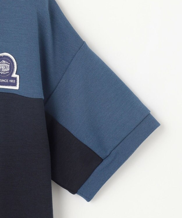 J.PRESS KIDS 【吸水速乾】【100-130cm】ポンチローマ トリコロール 切替Ｔシャツ ネイビー系