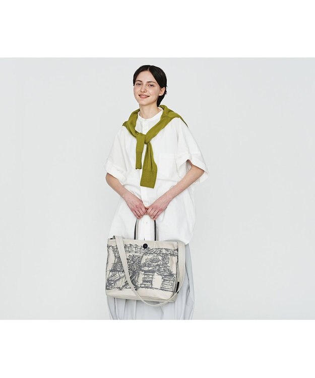 genten フルーツマーケット 2wayキャンバスバッグ グレー
