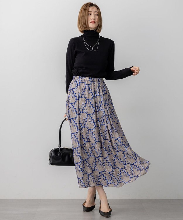 23区 S 【CLASSY.掲載/洗える】スムージーコットン タートルネック ニット ブラック系