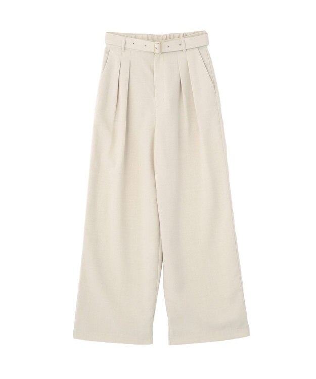 earth music&ecology 【予約】アソートツータックベルトパンツ エクリュ