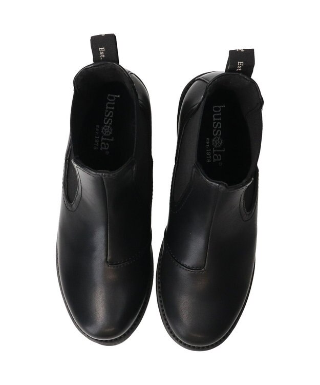 INTER-CHAUSSURES 【BUSSOLA】撥水厚底サイドゴアショートブーツ ブラック