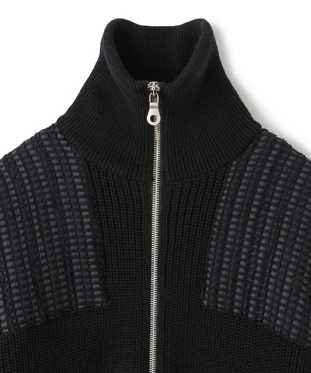 JOSEPH HOMME 【HIGH GRADE LINE】スプリットバルキーウール　ドライバーズニット ブラック系5