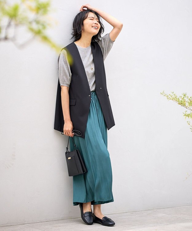 ANY 【セットアップ可能/ストレッチ】イージーケアジレ ブラック