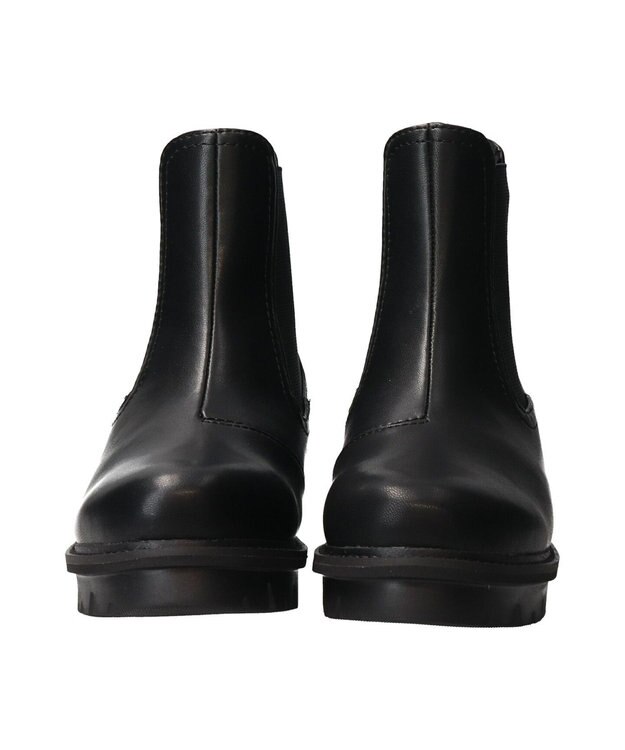 INTER-CHAUSSURES 【BUSSOLA】撥水厚底サイドゴアショートブーツ ブラック