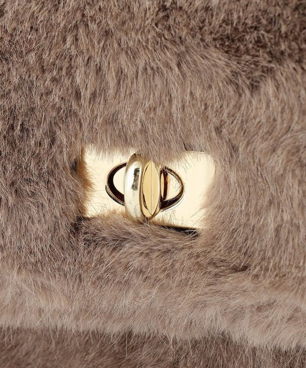 23区 フェイクファーチェーン ショルダー バッグ ブラウン系