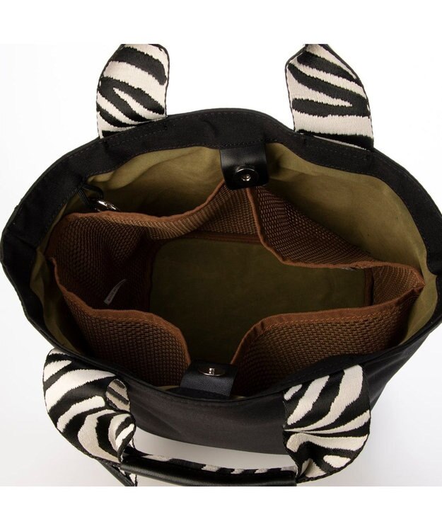 UNBILLION カシュカシュ cachecache / テープハンドルナイロントートバッグ ゼブラ