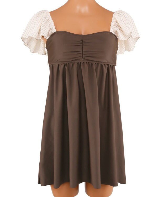 San-ai Resort（三愛水着楽園） Aラインワンピース水着　9M 　【San-ai Resort（サンアイリゾート）】 ブラウン