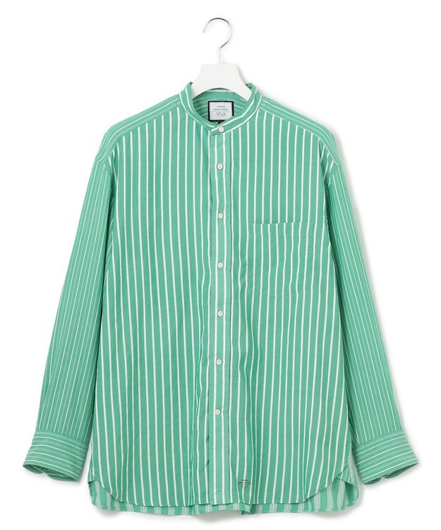 J.PRESS YORK STREET 【UNISEX】クレイジーストライプ バンドカラーシャツ グリーン系7