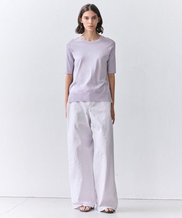 BEIGE， JULIE / コットンシルク 2WAY半袖ニット Lilac