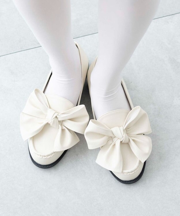 WEGO リボンローファー ホワイトアイボリー