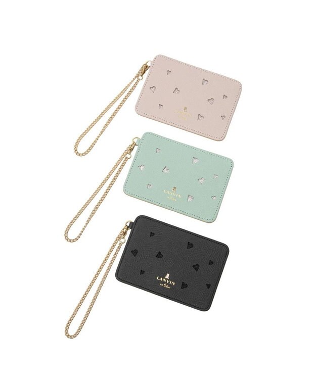 LANVIN en Bleu リュクサンブールハート パスケース ペールピンク