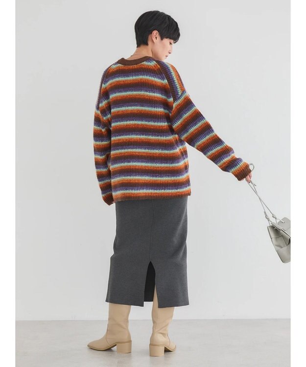 AMERICAN HOLIC グラデーションボーダーニットプルオーバー Terracotta