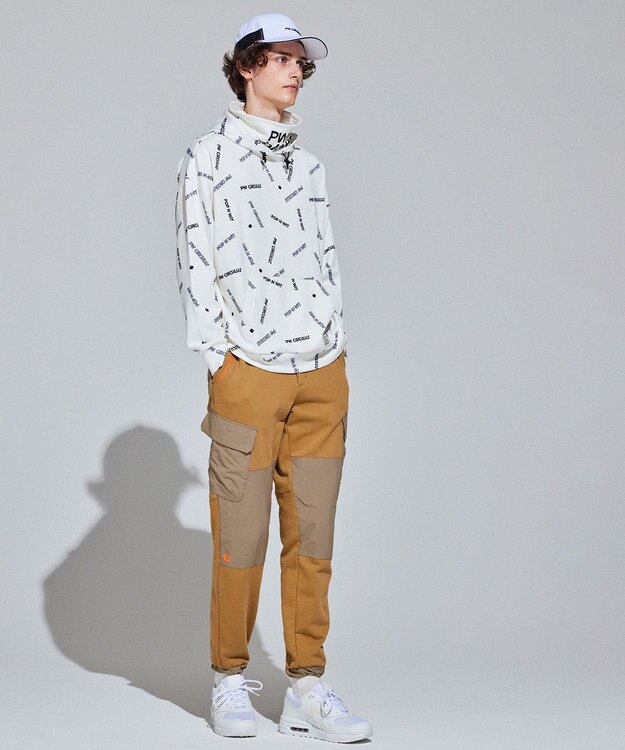 PW CIRCULUS 【 伸縮性あり 】【MEN】 LOGO  ネックウォーマー付フーディ ホワイト系5