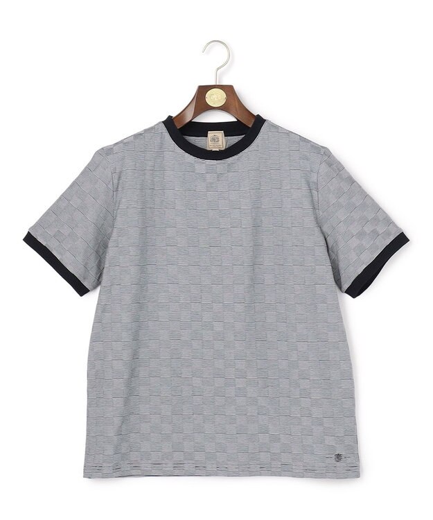 J.PRESS MEN ジャケットインの最適解【接触冷感 / 吸水速乾】【J.PRESS PREMIUM JERSEY】アーガイルリンクス Tシャツ ネイビー系