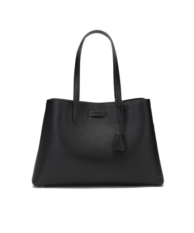 style code 【MERCURYDUO/マーキュリーデュオ】通勤、通学、リクルート両アオリポケットA4トートバッグ　キーチャーム付 ブラック