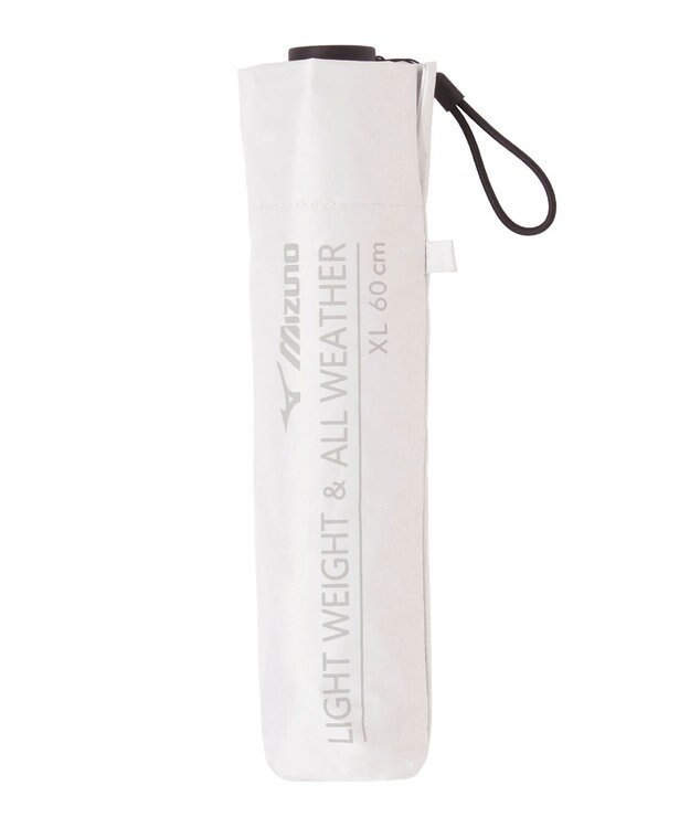 MOONBAT 【WEB限定】MIZUNO  (ミズノ)  BIGロゴ 無地 日傘 折りたたみ傘 パラソル 晴雨兼用 軽量 一級遮光 遮熱効果 遮光率100% UV遮蔽100% ホワイト