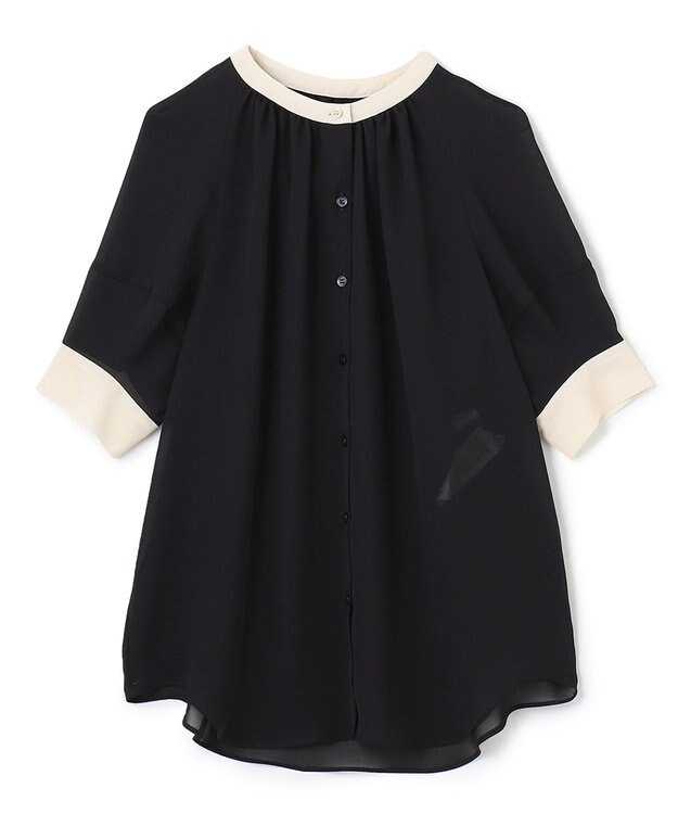 BEIGE， BOUIN / ブラウス Navy x Ecru