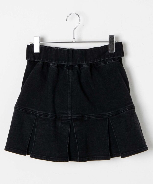 WEGO ベルト付デニムプリーツスカパン ブラック