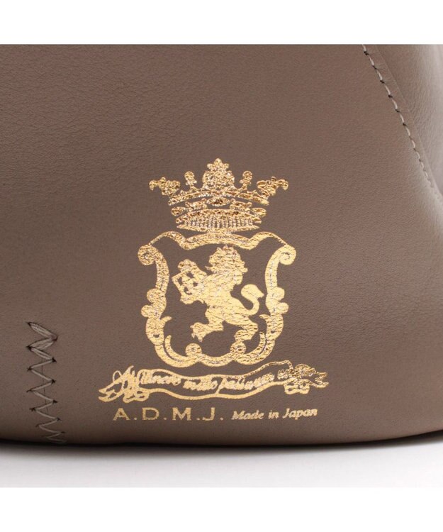 A.D.M.J. 【牛革】クラシックアニルブリロ/ノーブルファスナートート25cm(ショルダーストラップ付) AN.ブラウン
