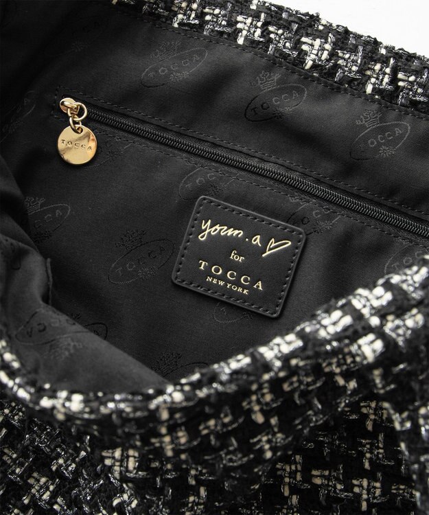 TOCCA 【再入荷！ヨンアさんコラボ】WAVES TOTE BAG トートバッグ ブラックツイード系