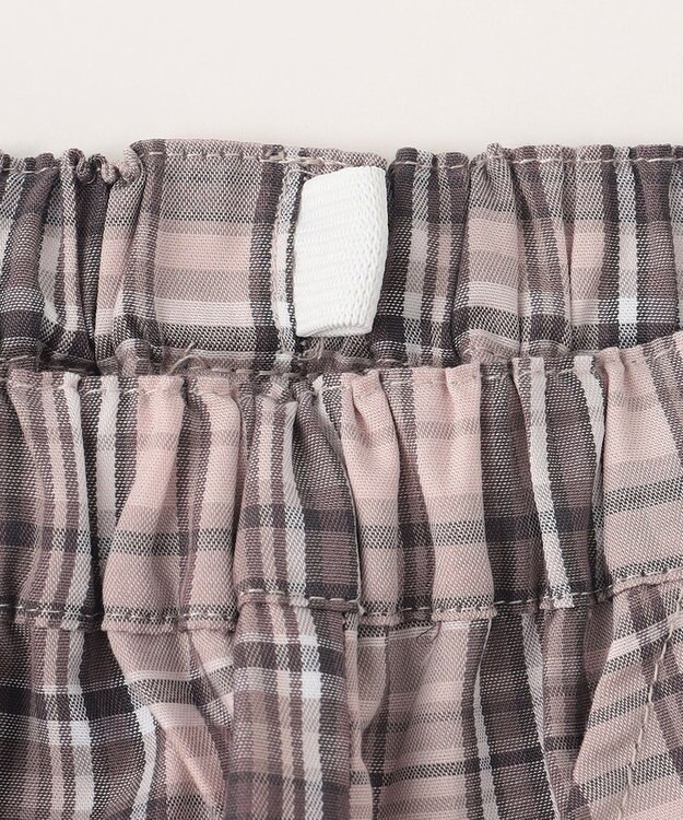 ANY KIDS 裾 スカラップ チェック パンツ ベージュ系チェック