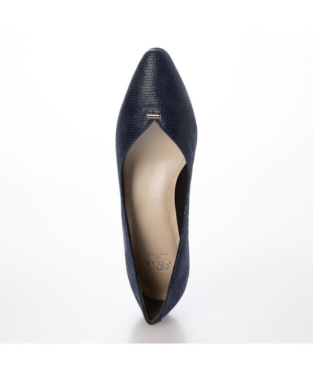 Riz raffinee <Riz raffinee>Vカットリザードプリントパンプス ネイビーカタオシ