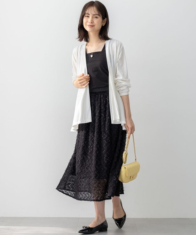 組曲 S 【WEB限定】ドレープジャージー カーディガン アイボリー系