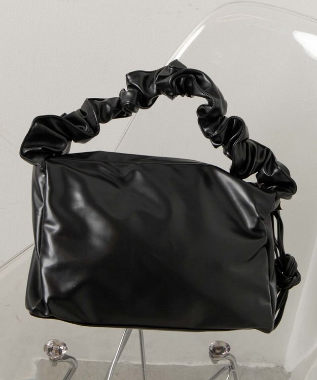 WEGO 【マルチWAY】ドロストギャザーショルダーバッグ ブラック