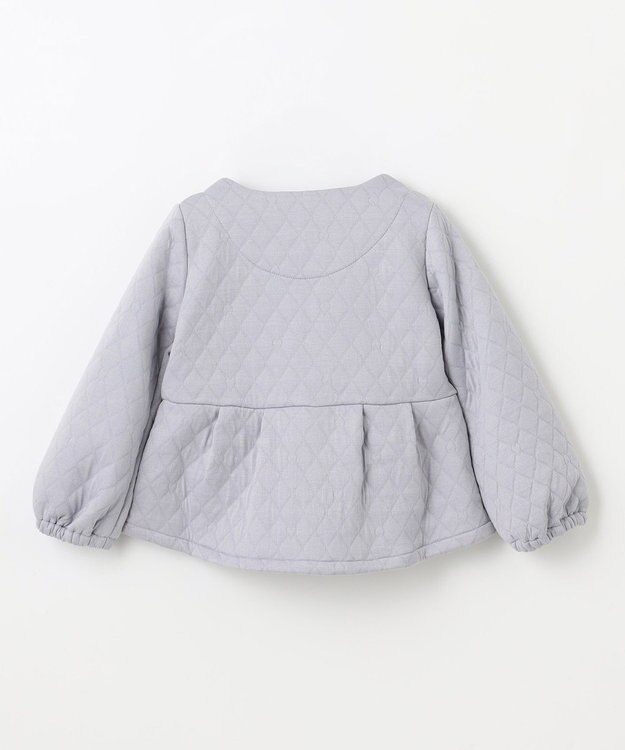 組曲 KIDS 【90-100㎝】ハートキルトジャガード アウター サックスブルー系