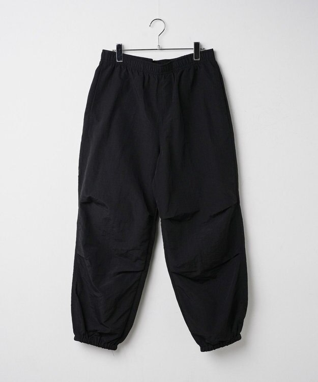 WEGO 【ウエストゴム/手洗い可】ナイロン　トラックパンツ ブラック