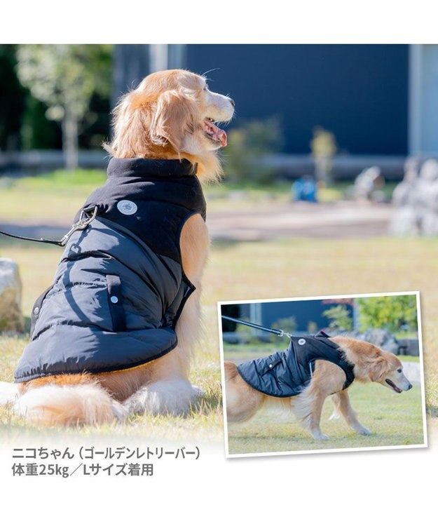 PET PARADISE J.PRESS 綿入り ベスト 《ブラック》 中型犬 大型犬 ブラック