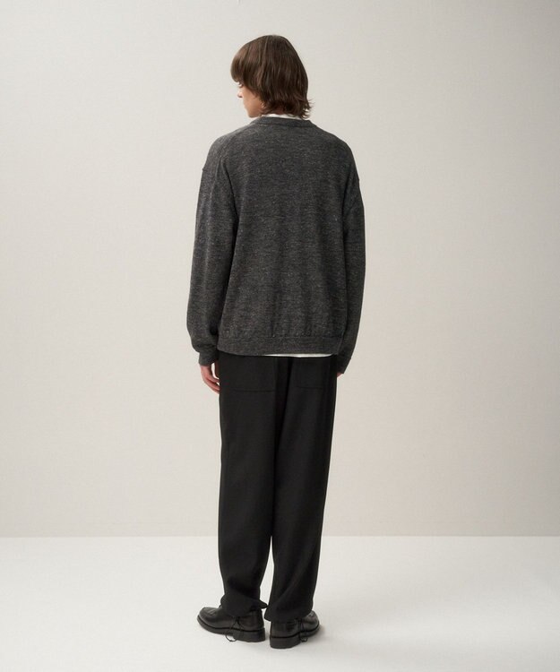 ATON BABY ALPACA LINEN | クルーネックセーター - UNISEX CHARCOAL GRAY