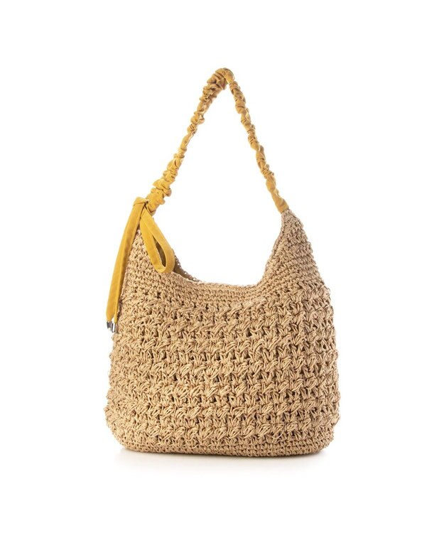 UNBILLION カシュカシュ cachecache / ドロストギャザーハンドル柄編2wayトート マスタード