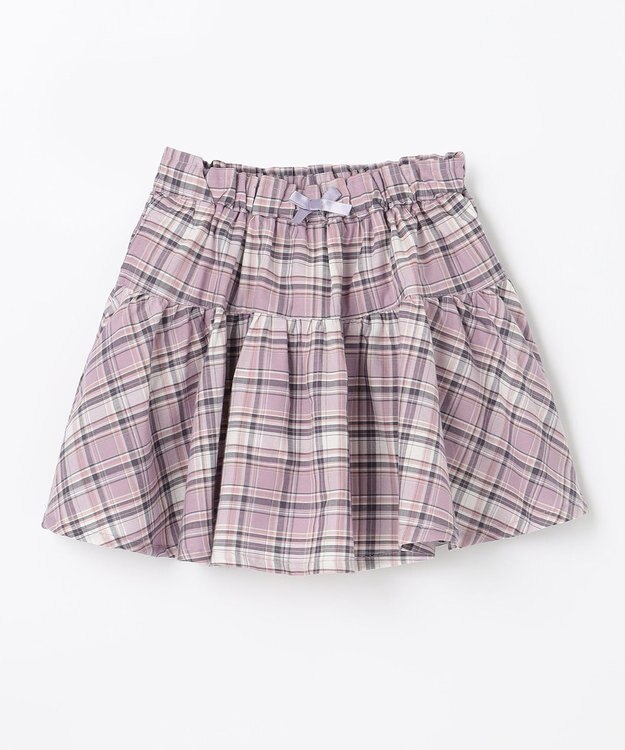 ANY KIDS 総柄スカパン ピンク系×チェック