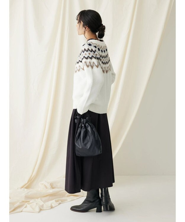 CRAFT STANDARD BOUTIQUE 求心柄ニットプルオーバー Ivory