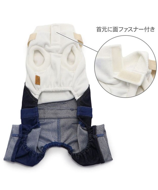 PET PARADISE スヌーピー デニム オーバーオール風 ロンパース 小型犬 ホワイト×ブラック
