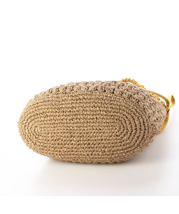 UNBILLION カシュカシュ cachecache / ドロストギャザーハンドル柄編2wayトート マスタード