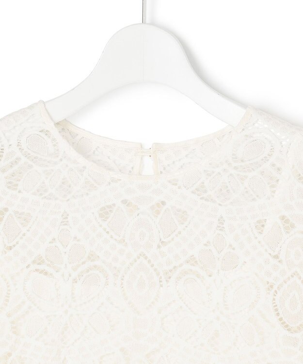 23区 【洗える】レース ブラウス ホワイト系