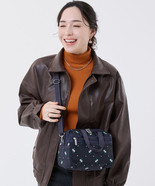 LeSportsac EVERYDAY SM SATCHEL/フローラルラティスEMB フローラルラティスEMB