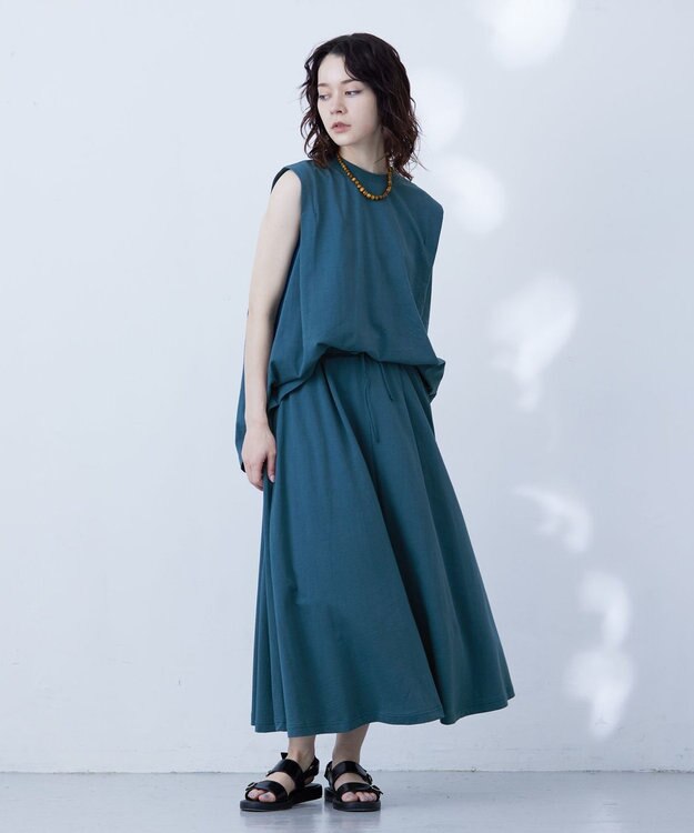 J.PRESS YORK STREET 【WOMEN】タックギャザー　スカート グリーン系