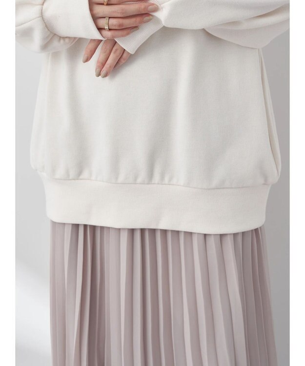 earth music&ecology 袖スリットスウェット Ivory