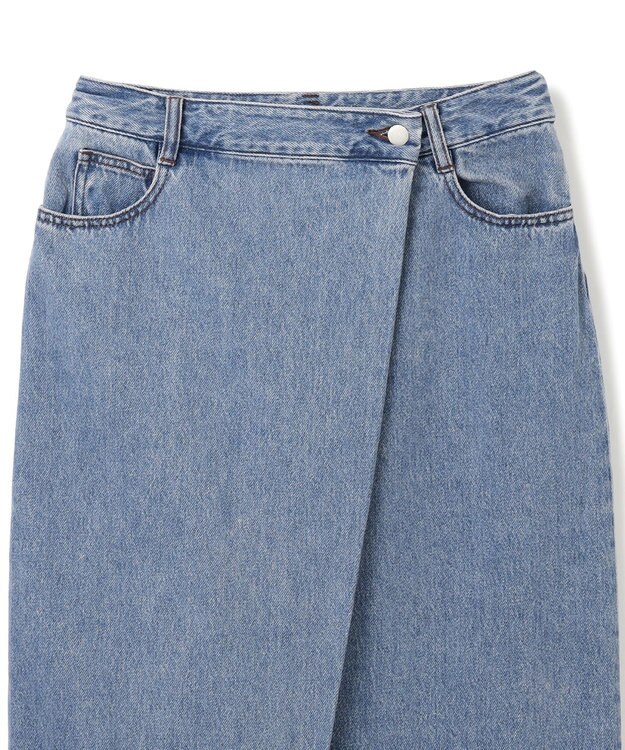 BEIGE， 【洗える・VERY 6月号掲載】FICUS / デニムラップスカート Light Indigo