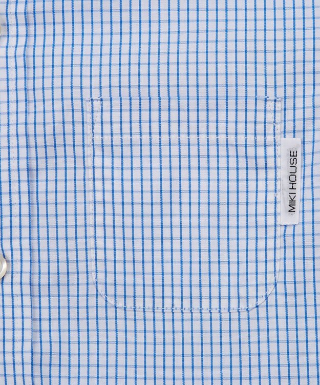 MIKI HOUSE HOT BISCUITS 【ミキハウス】【110-130cm】 ブロード素材の長袖シャツ ブルー
