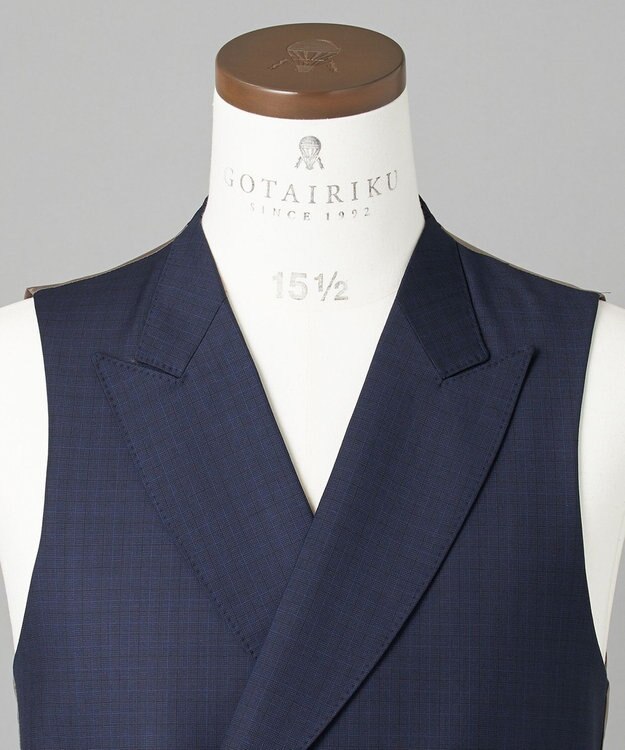 GOTAIRIKU WEB&一部店舗限定【DORMEUIL/ドーメル】IMPERIALJADE/インペリアルジェイド 通年 3ピーススーツ（ネイビー×格子） ネイビー系8