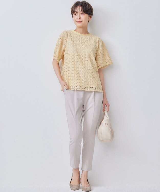 組曲 【WEB限定】スタイルアップジャージー パンツ ベージュ系