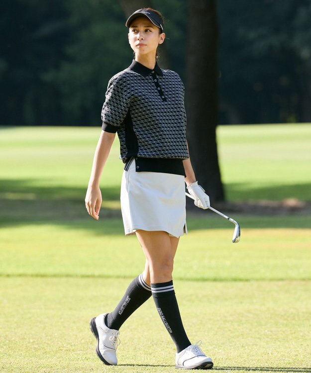 ZERO HALLIBURTON 【セットアップ可能】 モノグラム柄 ニットポロシャツ ZHG-W5A4d 85139 ブラック