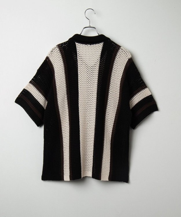 WEGO メッシュストライプニットカーディガン（SS） ブラック