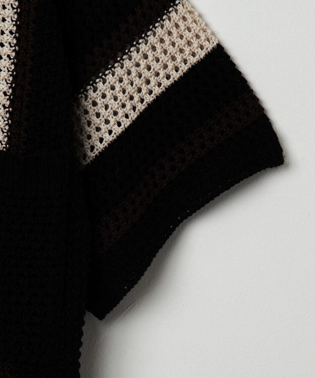 WEGO メッシュストライプニットカーディガン（SS） ブラック