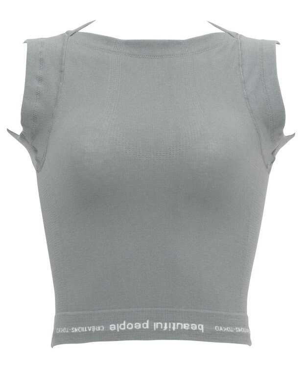 WACOAL MEN レディース <beautiful people>コラボ タンクトップ ボクサートップス ワンサイズ（S-L） オーガニック綿混 立体成型 肩幅：狭め ネック深さ：あさめ WL8001 /ワコールメン グレー