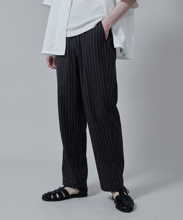 WEGO 【ユニセックス着用アイテム/手洗い可/SETUP可/ウエストゴム】リネンレーヨンイージーパンツ ダークグレー